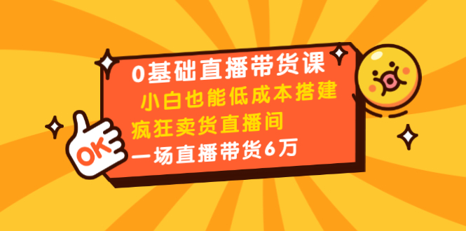 0基础直播带货课:小白也能低成本搭建疯狂卖货直播间:1场直播带货6万-小牛学府