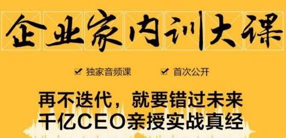 企业家内训大课,未来企业必学经验,价值1299元-小牛学府