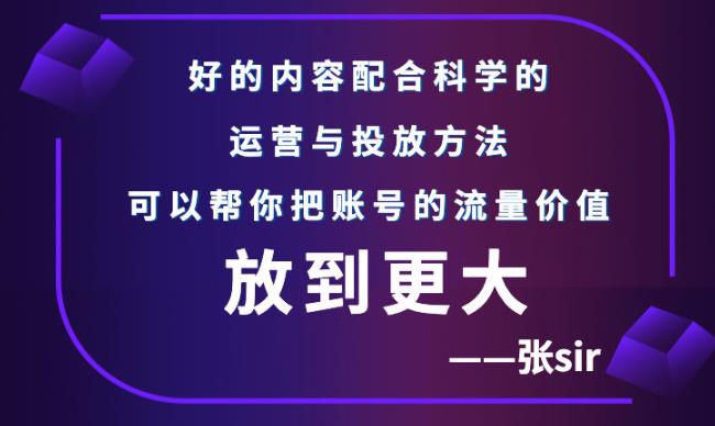 张sir账号流量增长课，告别海王流量，让你的流量更精准-小牛学府