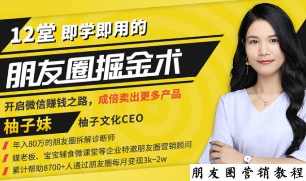 【营销必学】12堂学之即用的朋友圈掘金术:开启你的副业赚钱之路-小牛学府