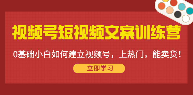 视频号短视频文案训练营：0基础小白如何建立视频号，上热门，能卖货！-小牛学府