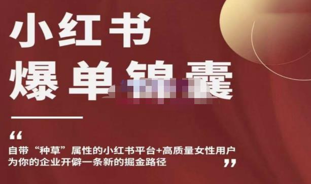 小红书爆单锦囊，自带种草属性+高质量女性用户，为你的企业开辟一条新的掘金路径-小牛学府