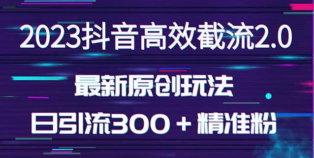 日引300+创业粉,独家抖音高效截流2.0玩法(价值1280)-小牛学府