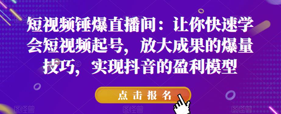 短视频锤爆直播间：让你快速学会短视频起号，放大成果的爆量技巧，实现抖音的盈利模型-小牛学府