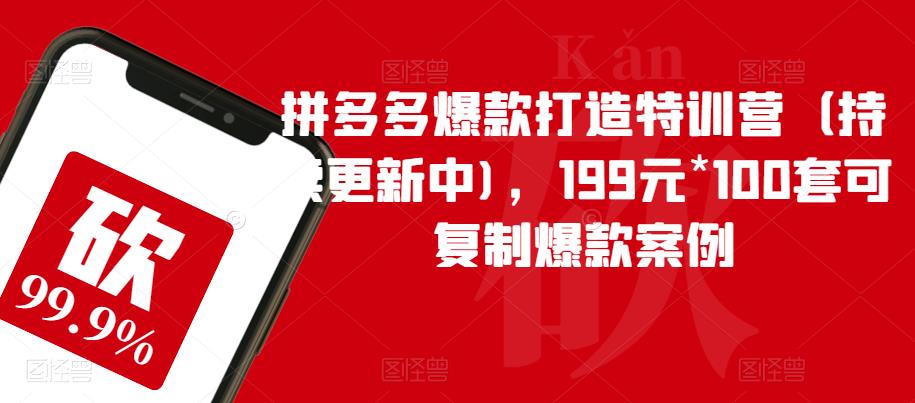 拼多多爆款打造特训营(持续更新中),199元*100套可复制爆款案例-小牛学府