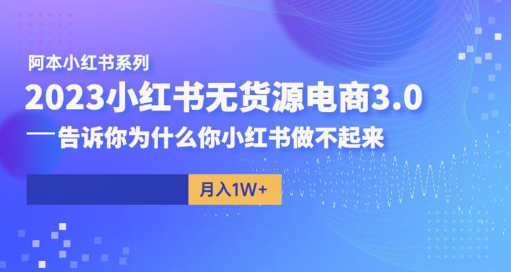 阿本小红书无货源电商3.0,告诉你为什么你小红书做不起来-小牛学府