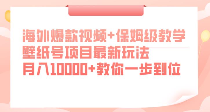 海外爆款视频+保姆级教学，壁纸号项目最新玩法，月入10000+教你一步到位【揭秘】-小牛学府