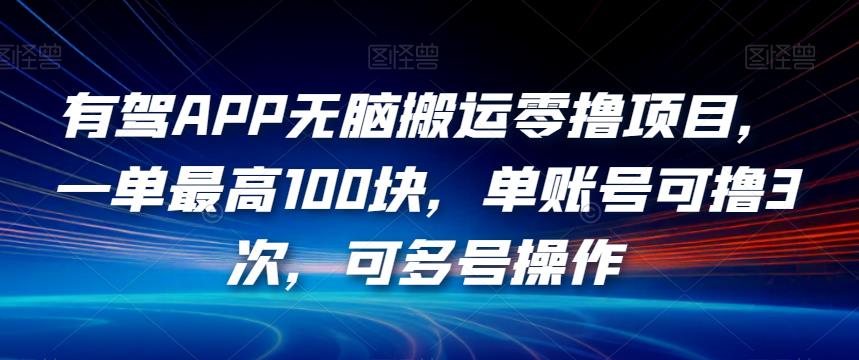 有驾APP无脑搬运零撸项目,一单最高100块,单账号可撸3次,可多号操作【揭秘】-小牛学府