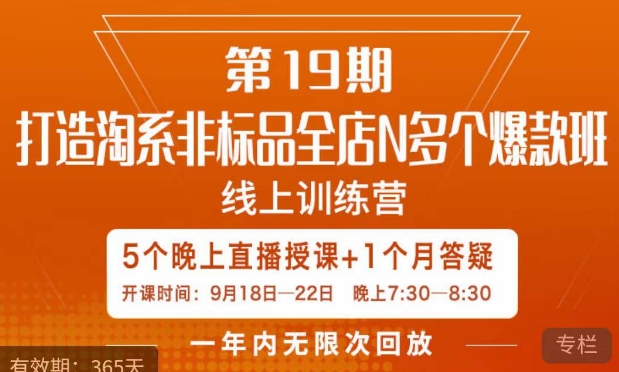 打造淘系非标全店N多个爆款线上课,5天直播课-小牛学府