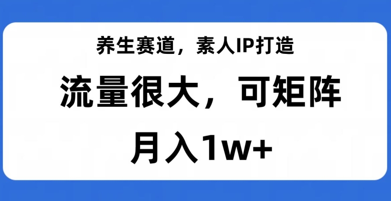 养生赛道,素人IP打造,流量很大,可矩阵,月入1w+【揭秘】-小牛学府