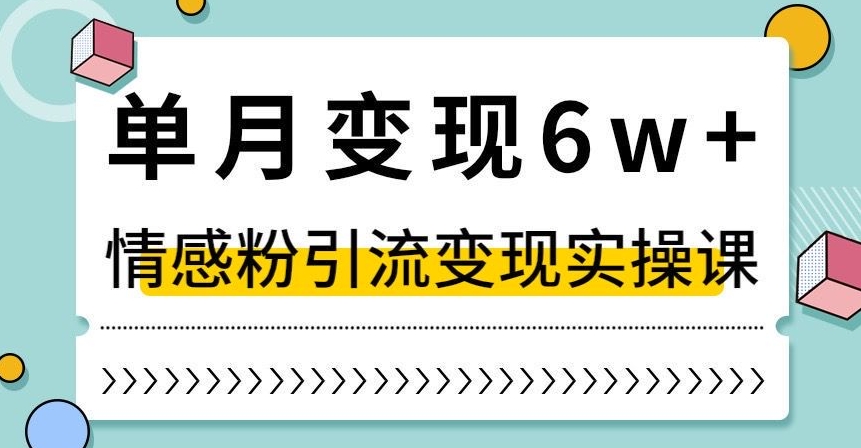 单月变现6W+，抖音情感粉引流变现实操课，小白可做，轻松上手，独家赛道【揭秘】-小牛学府