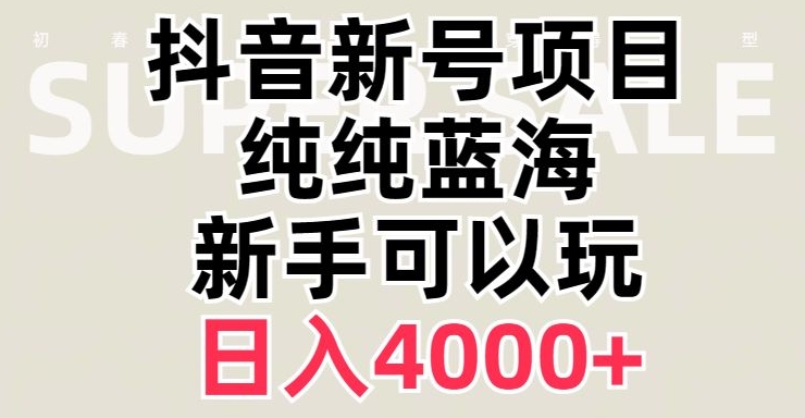 抖音蓝海赛道,必须是新账号,日入4000+【揭秘】-小牛学府