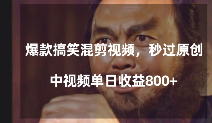 爆款搞笑混剪视频，百分百过原创，单日中视频播放收益800+【揭秘】-小牛学府