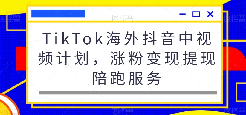 TikTok海外抖音中视频计划，涨粉变现提现陪跑服务-小牛学府