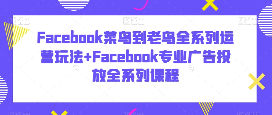 Facebook菜鸟到老鸟全系列运营玩法+Facebook专业广告投放全系列课程-小牛学府
