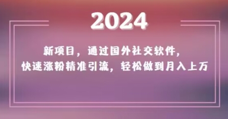 2024新项目,通过国外社交软件,快速涨粉精准引流,轻松做到月入上万【揭秘】-小牛学府