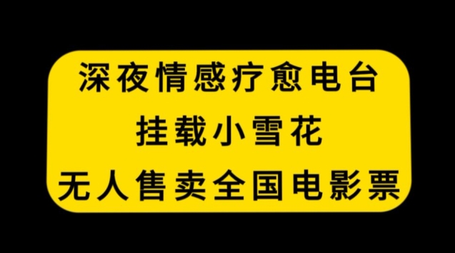深夜情感疗愈电台,挂载小雪花,无人售卖全国电影票【揭秘】-小牛学府