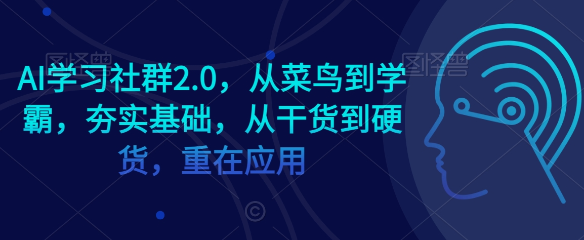 AI学习社群2.0，从菜鸟到学霸，夯实基础，从干货到硬货，重在应用-小牛学府
