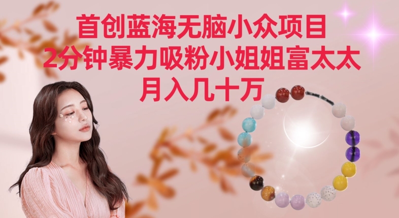 首创蓝海无脑小众项目,2分钟暴力吸粉小姐姐富太太,月入几十万【揭秘】-小牛学府
