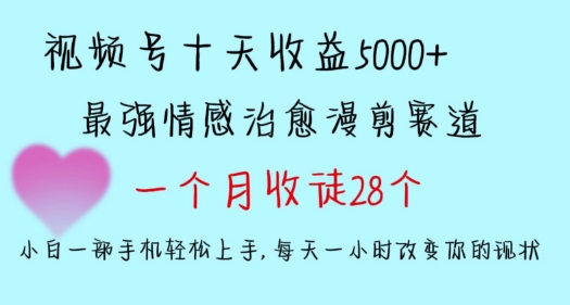 十天收益5000+,多平台捞金,视频号情感治愈漫剪,一个月收徒28个,小白一部手机轻松上手【揭秘】-小牛学府