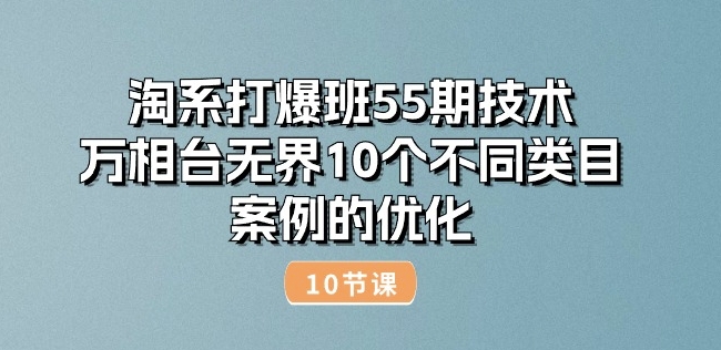 淘系打爆班55期技术：万相台无界10个不同类目案例的优化(10节)-小牛学府