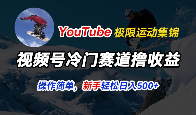 视频号冷门赛道撸收益，YouTube搬运极限运动集锦，暴力起号，操作简单流量高，轻松日入5张【揭秘】-小牛学府