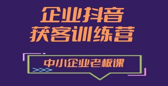 企业抖音营销获客增长训练营,中小企业老板必修课-小牛学府