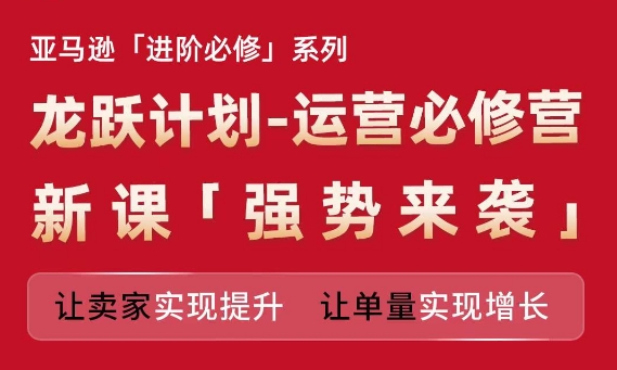 亚马逊进阶必修系列,龙跃计划-运营必修营新课,让卖家实现提升 让单量实现增长-小牛学府