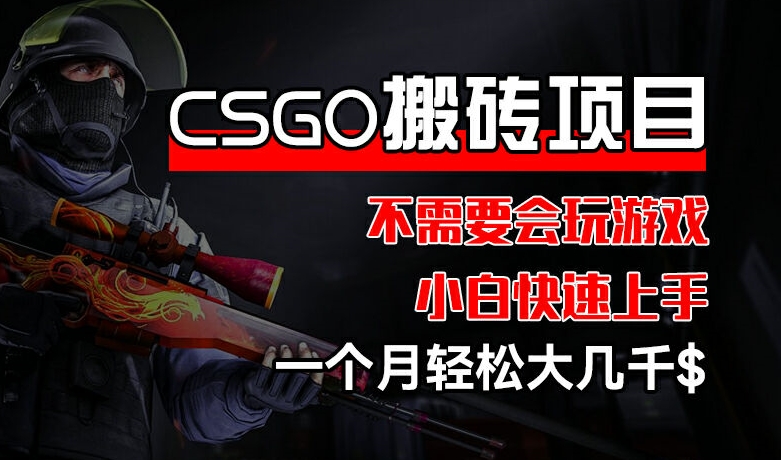 CSGO 装备搬砖项目,操作简单,不需要会玩游戏,小白也能快速上手,一个月轻松大几千【揭秘】-小牛学府