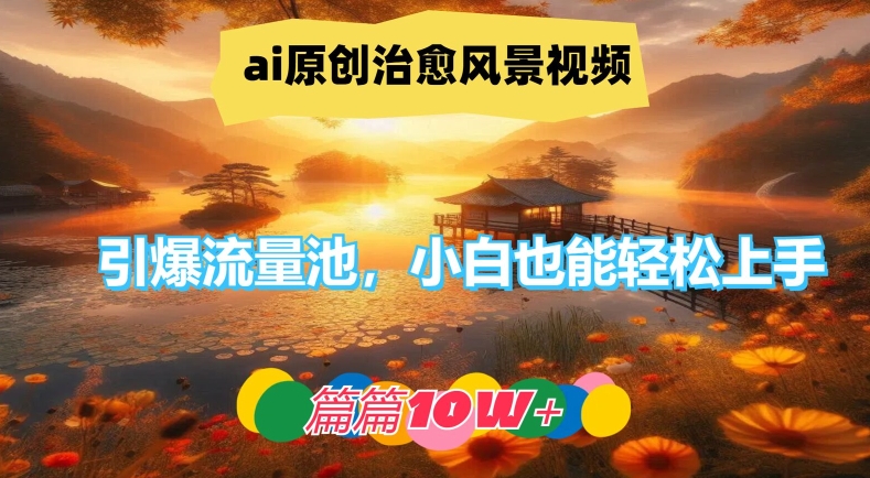 ai原创治愈风景视频,引爆流量池,小白也能轻松上手,篇篇10w+【揭秘】-小牛学府