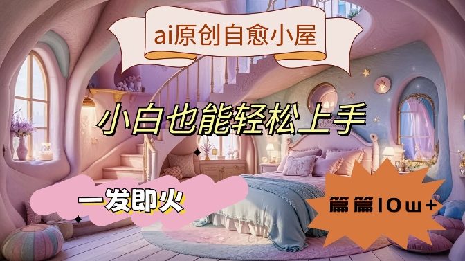 ai原创治愈小屋,小白也能轻松上手,一发即火,篇篇10w+【揭秘】-小牛学府