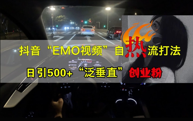 抖音EMO视频自热打法,日引500+“泛垂直”创业粉-小牛学府