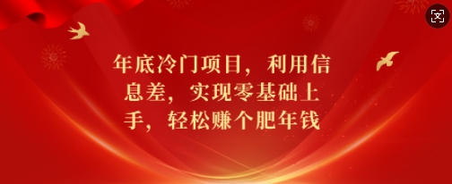年底冷门项目，利用信息差，实现零基础上手，轻松赚个肥年钱【揭秘】-小牛学府
