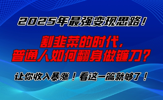 2025年最强变现思路,割韭菜的时代, 普通人如何翻身做镰刀?【揭秘】-小牛学府