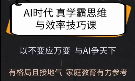 Ai时代真学霸思维与学习方法课，有格局且接地气，家庭教育有力参考-小牛学府