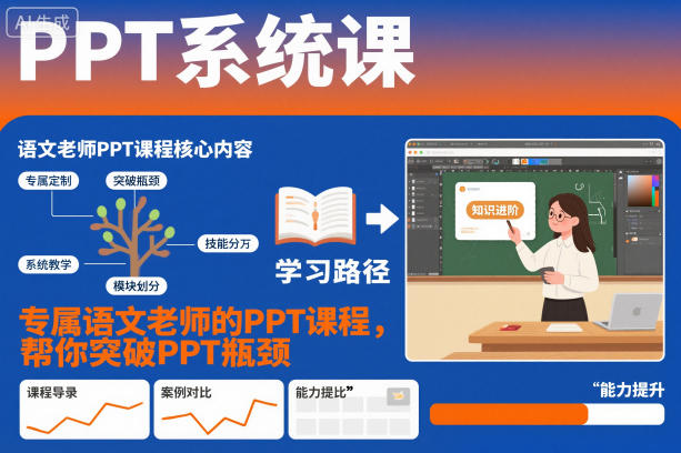 PPT系统课，专属语文老师的PPT课程，帮你突破PPT瓶颈-小牛学府