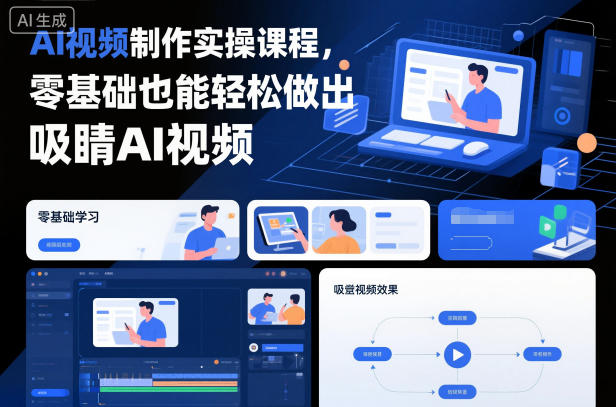 AI视频制作实操课程，零基础也能轻松做出吸睛AI视频-小牛学府