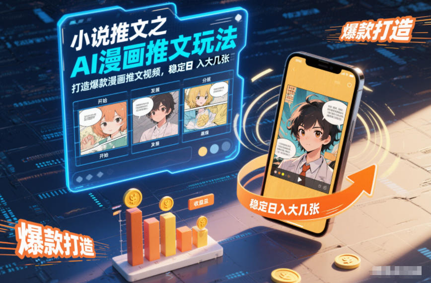 小说推文之AI漫画推文玩法，打造爆款漫画推文视频，稳定日入大几张-小牛学府