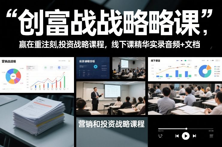创富战略课，赢在重注时刻，营销和投资战略课程，线下课精华实录音频+文档-小牛学府