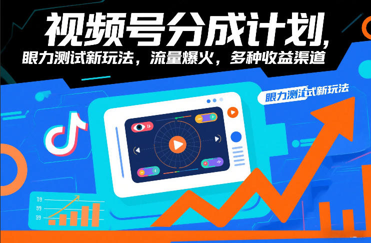 视频号分成计划，眼力测试新玩法，流量爆火，多种收益渠道-小牛学府