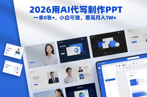 2026用AI代写制作PPT，一单8张+，小白可做，最高月入1W+-小牛学府