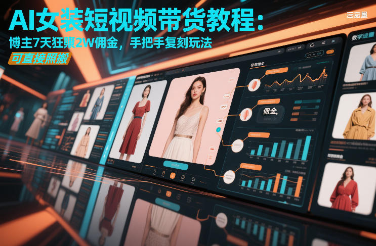 AI女装短视频带货教程：博主7天狂賺2W佣金，手把手复刻玩法，可直接照搬-小牛学府