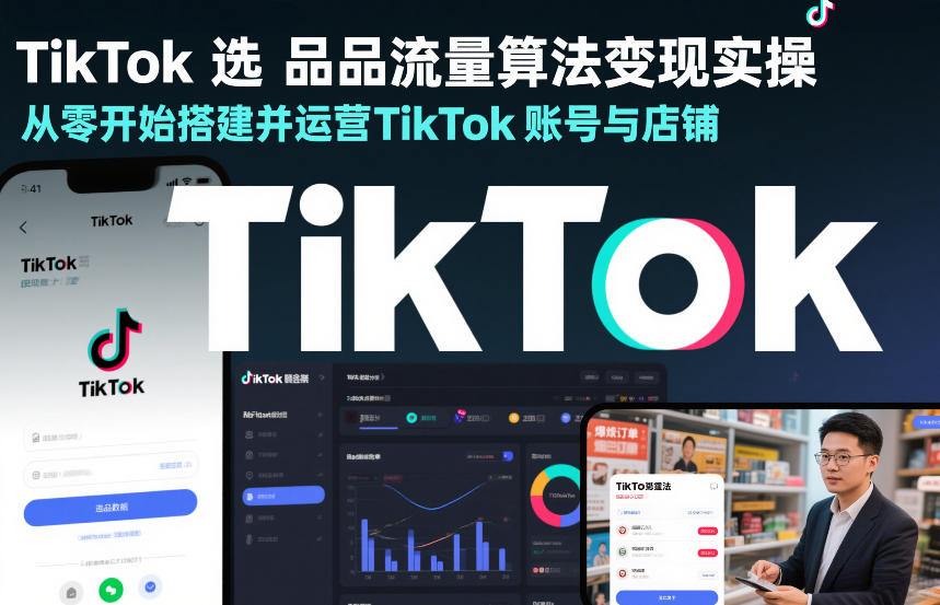 TikTok选品流量算法变现实操，从零开始搭建并运营TikTok账号与店铺-小牛学府