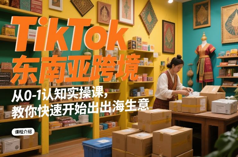 TikTok东南亚跨境从0-1认知实操课，教你快速开始出海生意-小牛学府
