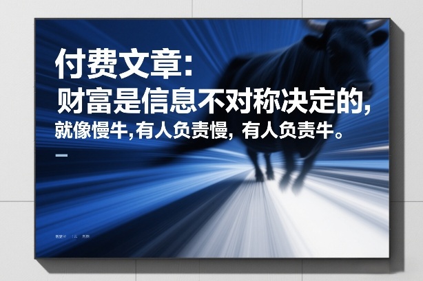 付费文章：财富是信息不对称决定的，就像慢牛，有人负责慢，有人负责牛-小牛学府