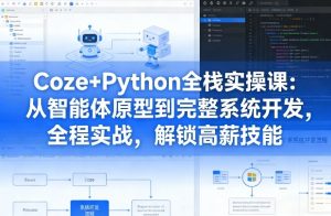 Coze+Python全栈实操课:从智能体原型到完整系统开发,全程实战,解锁高薪技能-小牛学府