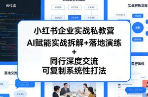 小红书企业实战私教营,AI赋能实战拆解+落地演练+同行深度交流,可复制系统性打法-小牛学府