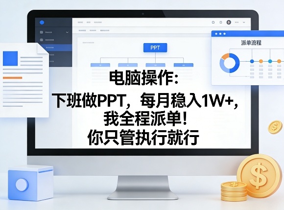 电脑操作：下班做PPT，每月稳入1W+，我全程派单！你只管执行就行【揭秘】-小牛学府