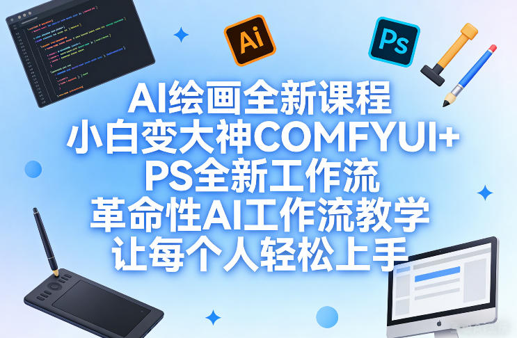 AI绘画全新课程，小白变大神COMFYUI+PS全新工作流，革命性AI工作流教学，让每个人轻松上手-小牛学府