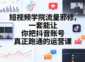 短视频学院流量邪修,一套能让你把抖音账号真正跑通的运营课-小牛学府